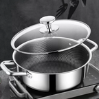 Stainless Steel Soup Pot, Wok, Non-Stick Pan With Lid, Honeycomb Hot Pot For Home, Induction Cooker, Gas Stove, Kitchen Cookware