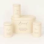4-Piece Metal Bread Bin and Canister Set - White