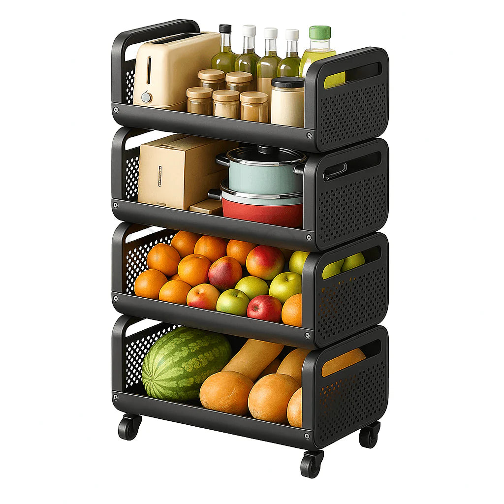 3-Tier Compact Rolling Storage Cart