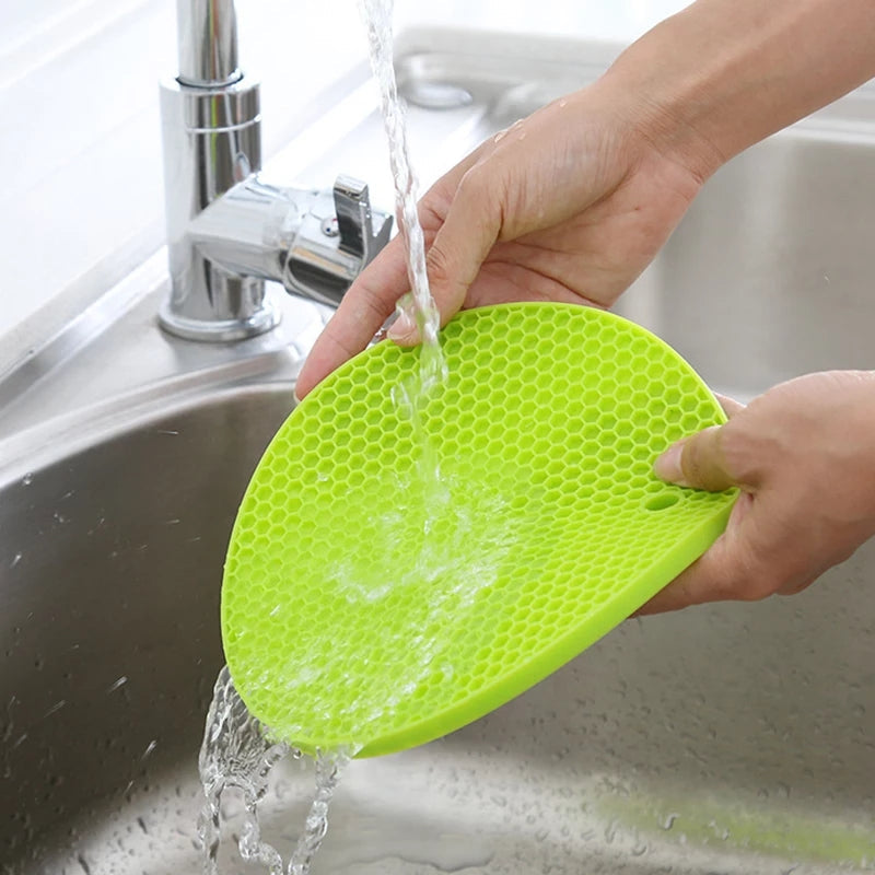 Silicone Pot Mat Round, Heat Resistant Non Slip