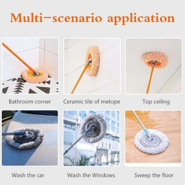 360° Rotatable Adjustable Cleaning Mop, Extendable Wall Cleaning Mop For Bathroom Floor Wall Bed Bottom