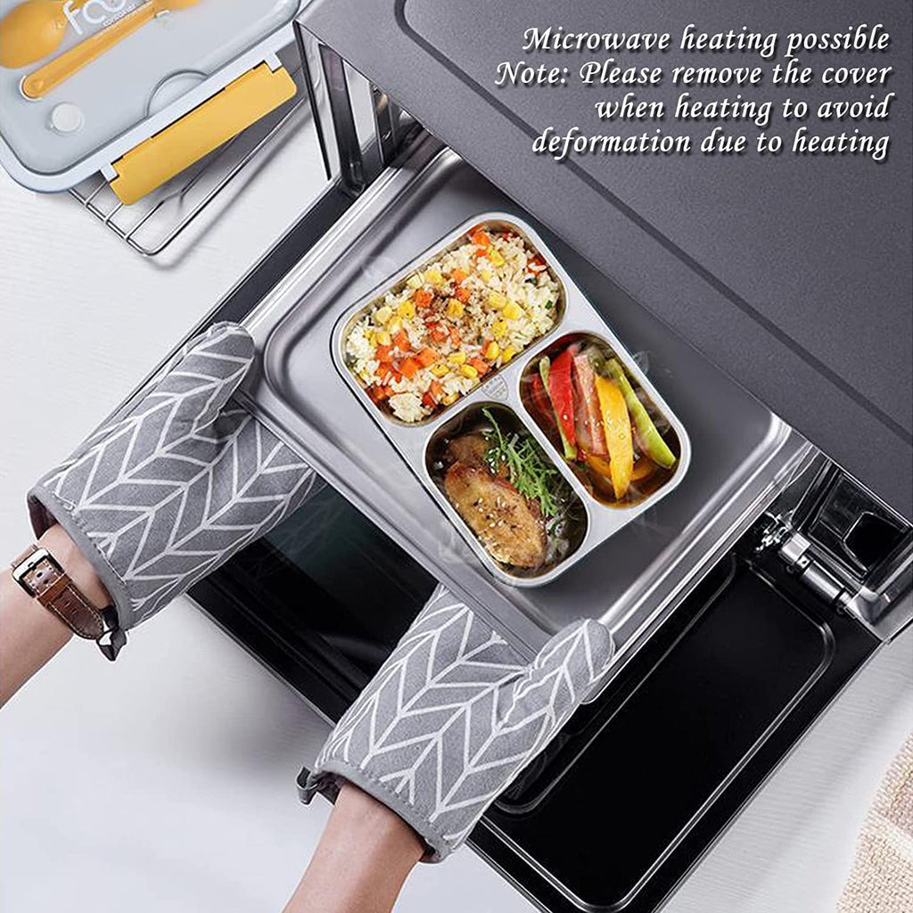 3 Compartment Stainless Steel Insulated Perfect Lunch Box