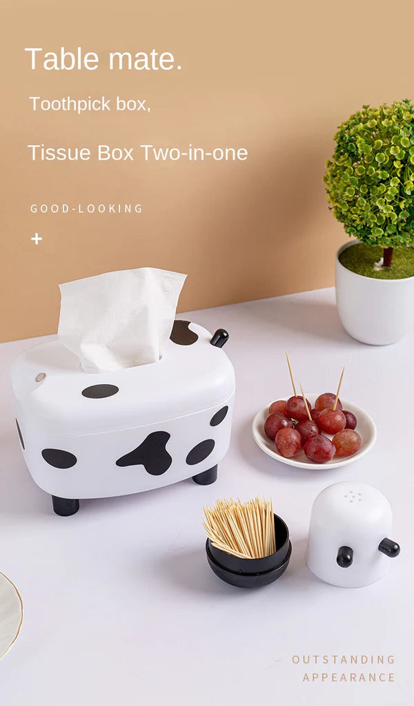 New Creative Desktop Tissue Box With Toothpick Holder