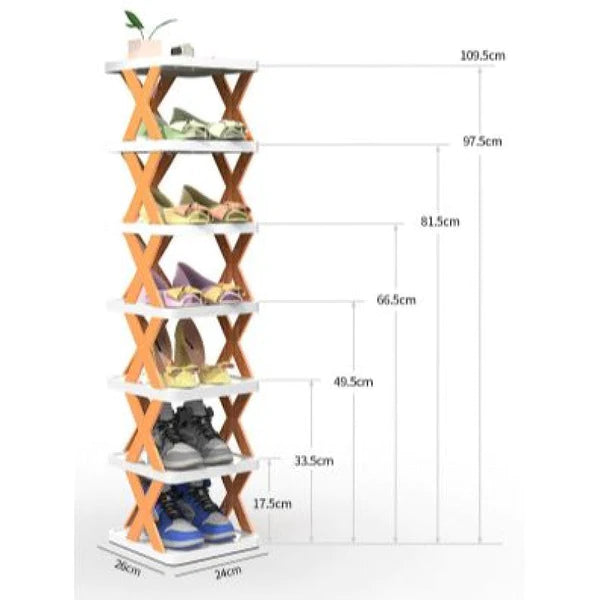 Simple Shoe Rack Shoe Storage Organizer, Compact Shoe Shelf (5 Layer)