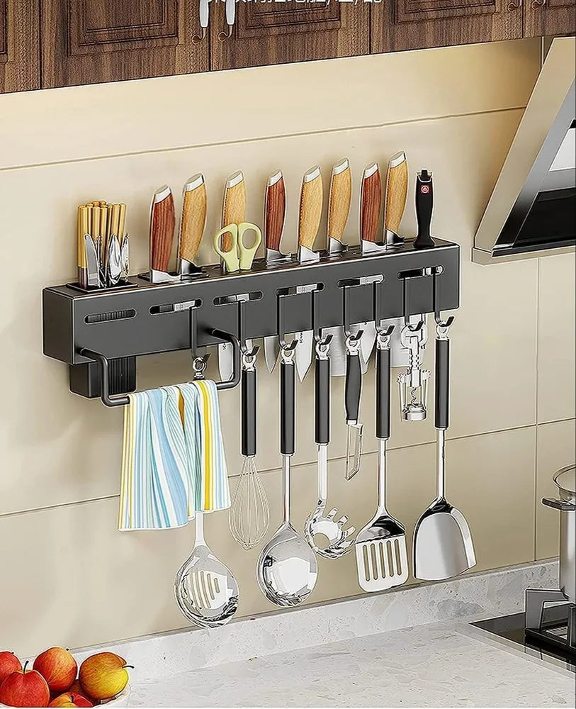 STAINLESS STEEL WALL MOUNT KNIFE HOLDER, METAL MULTI-PURPOSE