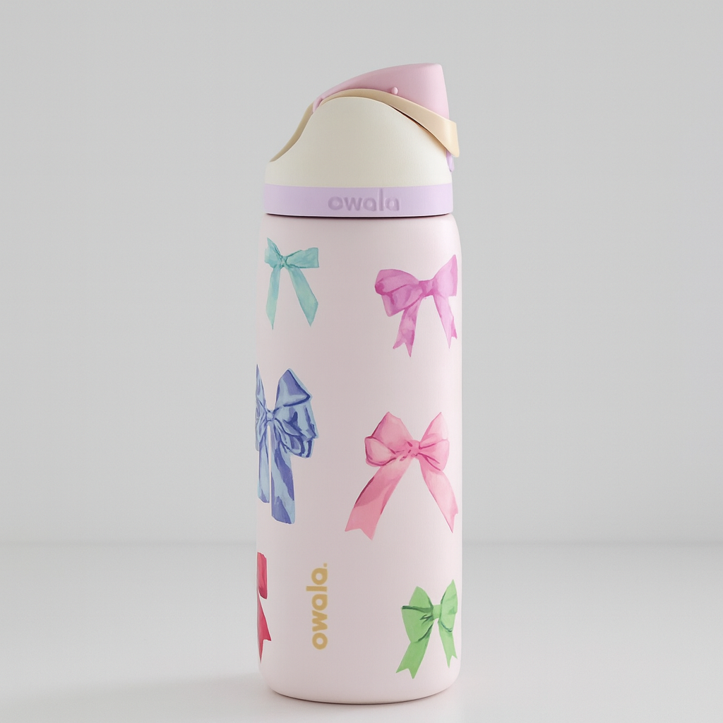 Owala UO Exclusive 32oz FreeSip Bow Water Bottle - Multicolor Pink Bows