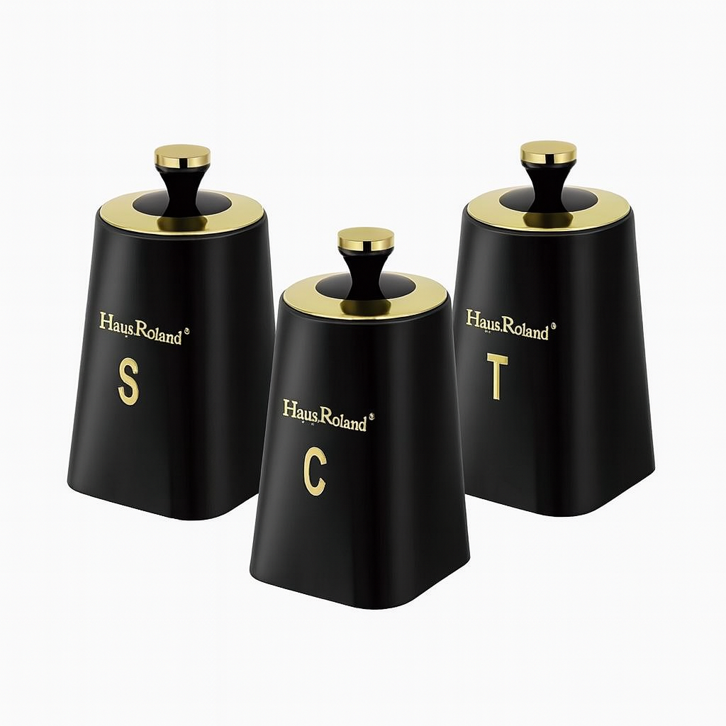 HausRoland Luxe Trio Canister Set - Black