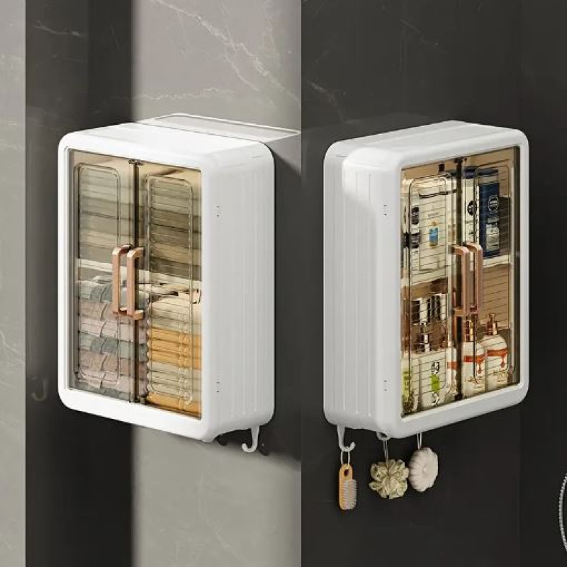 Wall-Mounted Storage Rack with Magnetic Suction