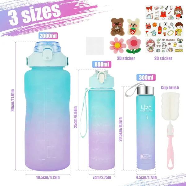 3Pcs Sports Water Bottle