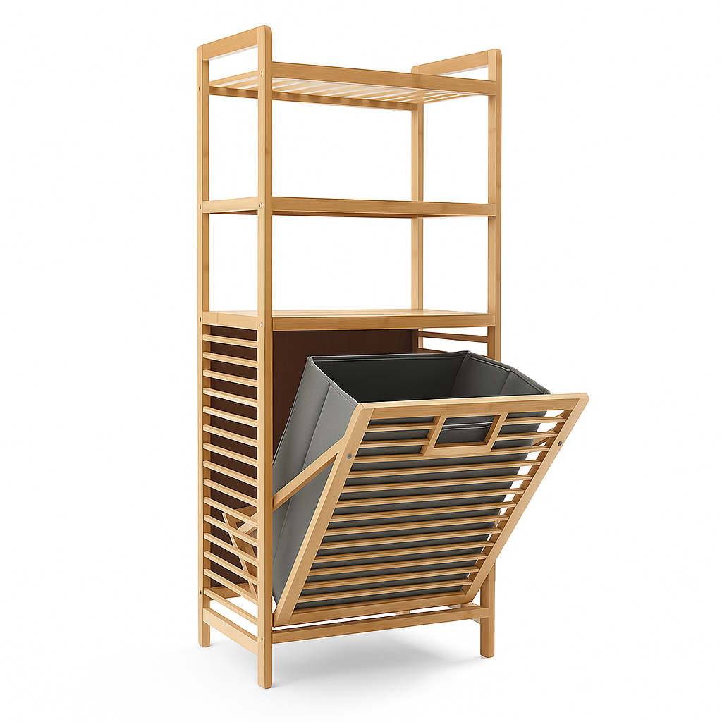 3-Tier Bamboo Laundry Basket