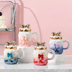 Modern Colorful Ceramic Coffee Mug With Lid