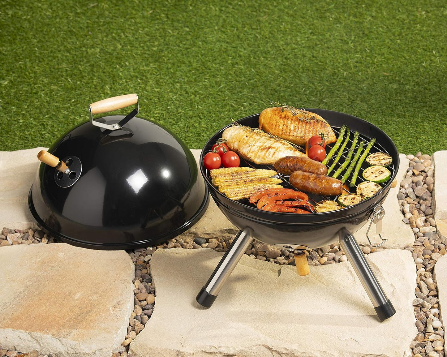Portable Mini BBQ with 44.5x30cm Chrome Plated Cooking Grid