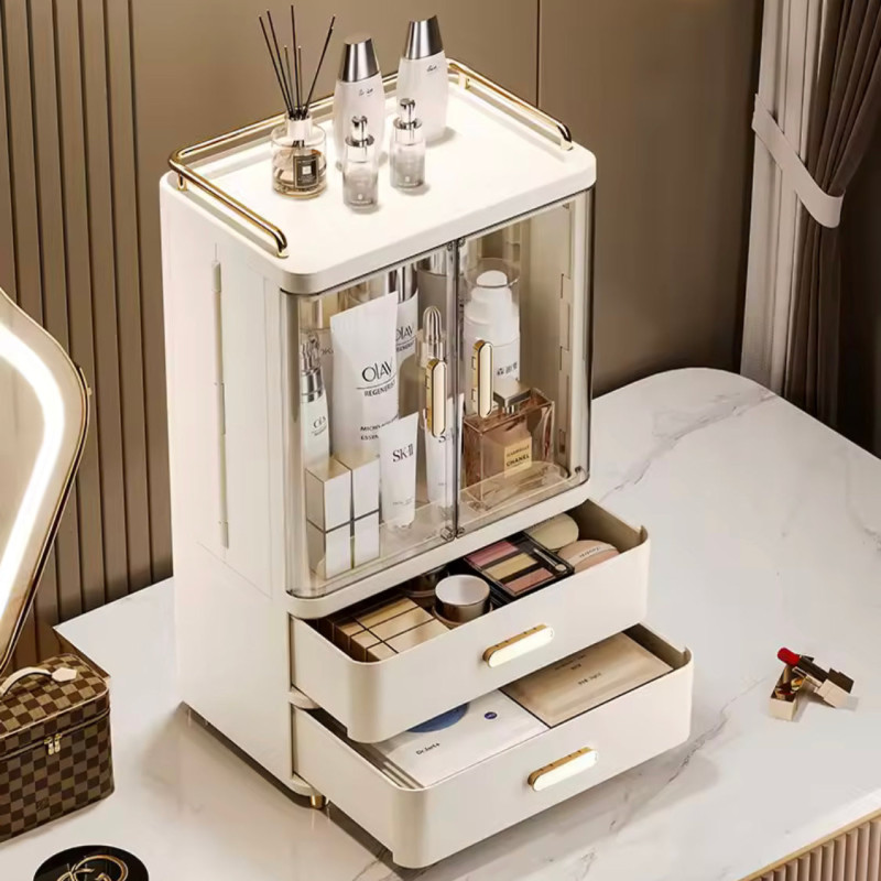 Desktop Cosmetics Storage Box, Large Capacity Makeup Brush Rack, Skin Care Product Storage Box