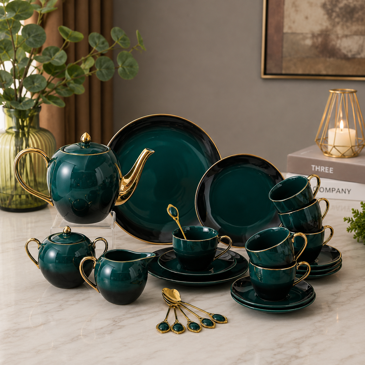Luxe Gradient 24-Piece Tea Set