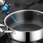 Stainless Steel Soup Pot, Wok, Non-Stick Pan With Lid, Honeycomb Hot Pot For Home, Induction Cooker, Gas Stove, Kitchen Cookware