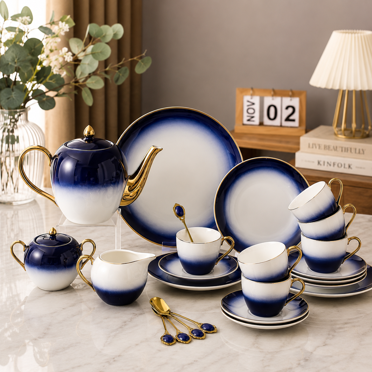 Luxe Gradient 24-Piece Tea Set