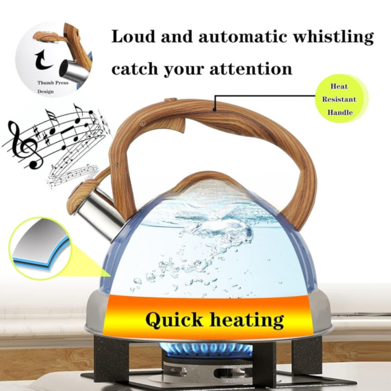 Stainless Steel Whistling Tea Kettle – Classic & Durable Design