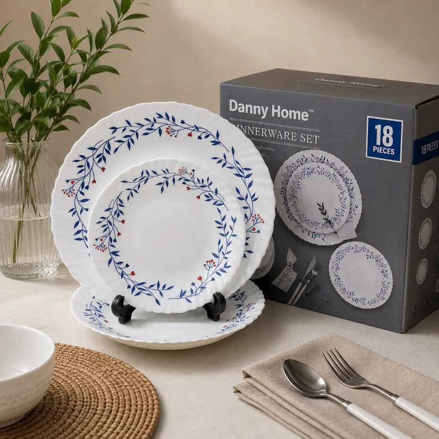 Danny Home™
Danny Home 18 Pcs Blue Botanical Dinnerware Set