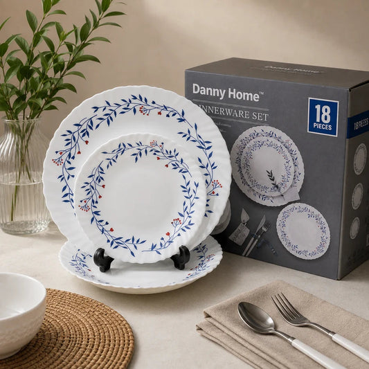 Danny Home™
Danny Home 18 Pcs Blue Botanical Dinnerware Set