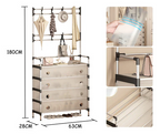5 Layer Dustproof Shoe Rack With Clothes Rack