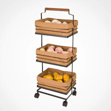 Vegetable Metal Rack With Wooden Handle