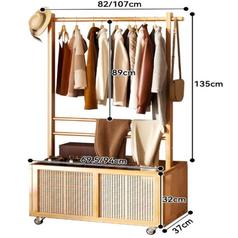 MULTIFUNCTIONAL BAMBOO CLOTHES HANGER