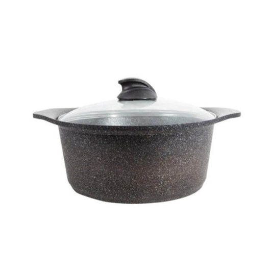 ARSHIA NONSTICK GRANITE CASSEROLE 20CM WITH GLASS LID