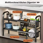 2 Tier Under Sink Organizer, Expandable Cabinet Shelf, Multifunctional Kitchen Organizer