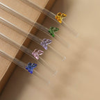 Butterfly/Stars Glass Straws - 4Pcs