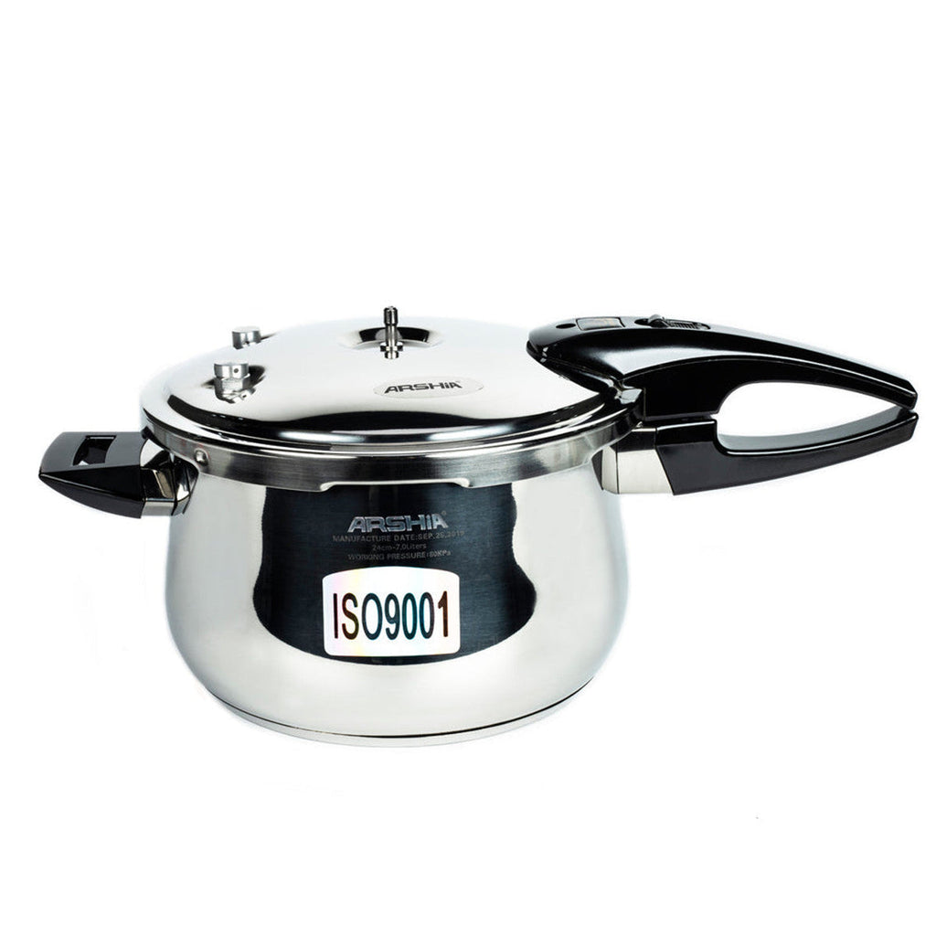 ARSHIA PREMIUM STAINLESS STEEL PRESSURE COOKER 28CM WITH ALUMINIUM BASE