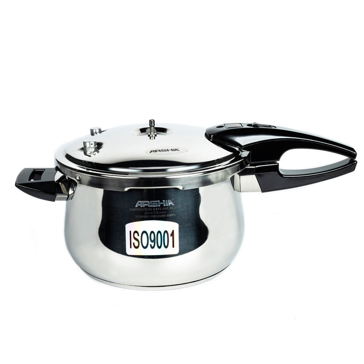 ARSHIA PREMIUM STAINLESS STEEL PRESSURE COOKER 28CM WITH ALUMINIUM BASE