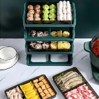 4 Layer Kitchen Stackable Tray Rack