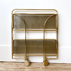 Modern Gold Folding Bar Cart Trolly