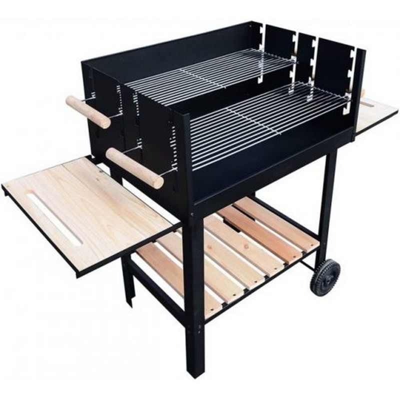 Portable Outdoor BBQ Grill Charcoal Grill Rack Smoker With Wheels