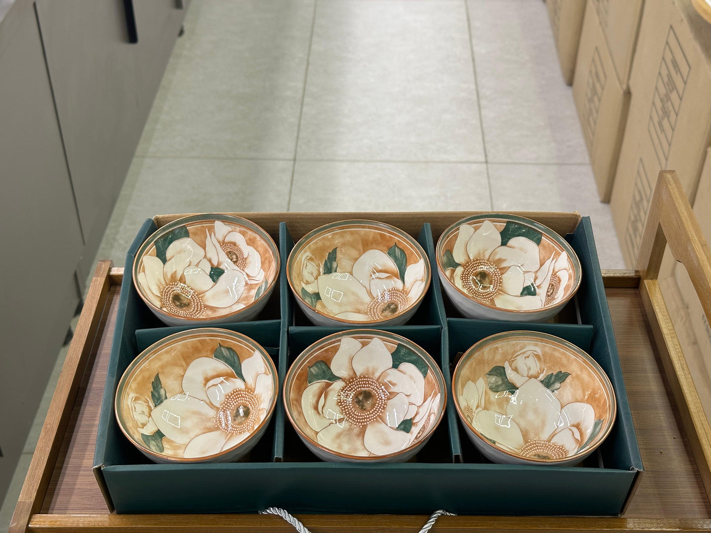 Japanese Ceramic Printed Bowls - Set of 6