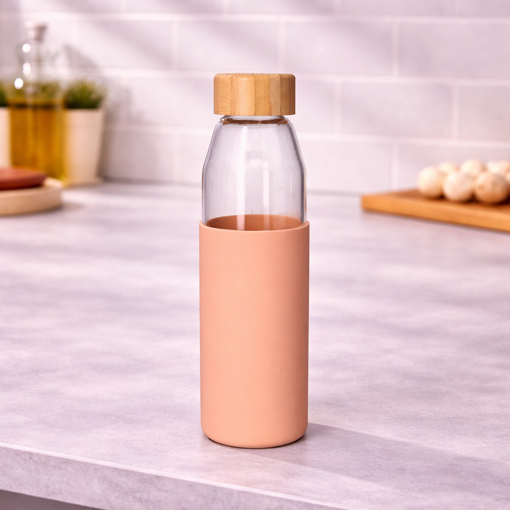 Danny Home Borosilicate Bottle With Beach Wood Lid 24cm
