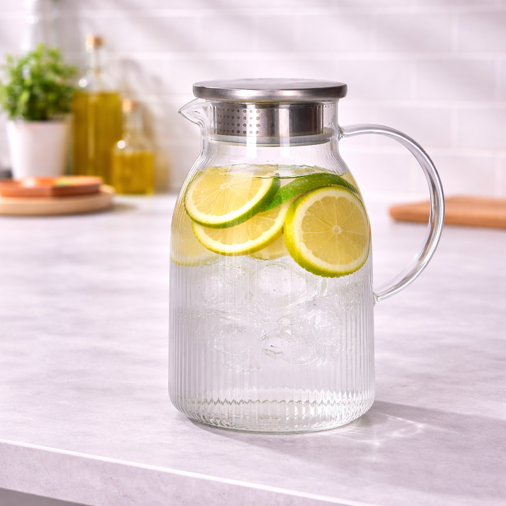 Danny Home Glass Juice Jar With Lid 1.47L