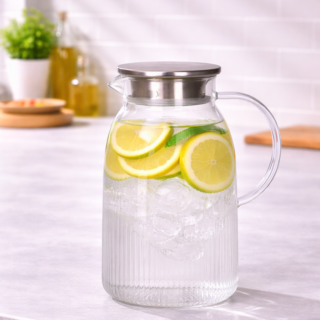 Danny Home Glass Juice Jar With Lid 1.9L