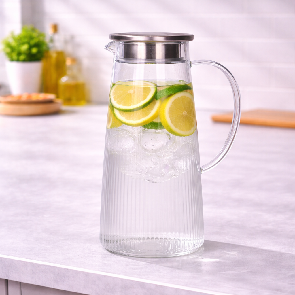 Danny Home Glass Juice Jar With Lid 1.13L