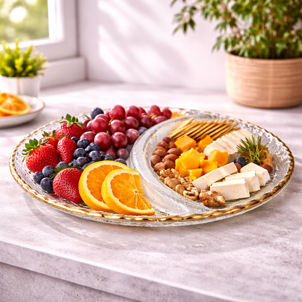 Danny Home 2 Grid Glass Serving Platter 32.4cm