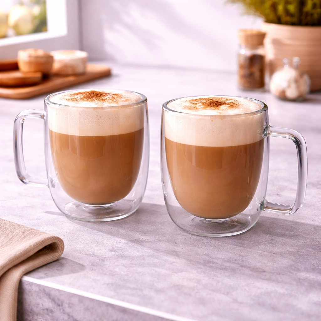 Danny Home Double Walled Glass Mug with Handle 200ml