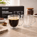 Danny Home Double Walled Cappuccino Glasses with Handle 200ml