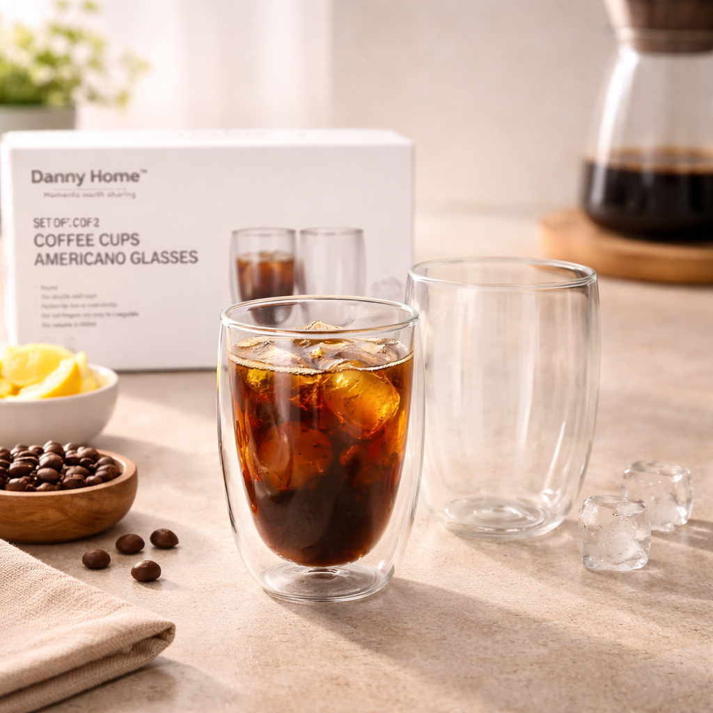 Danny Home Double Walled Americano Glasses 400ml