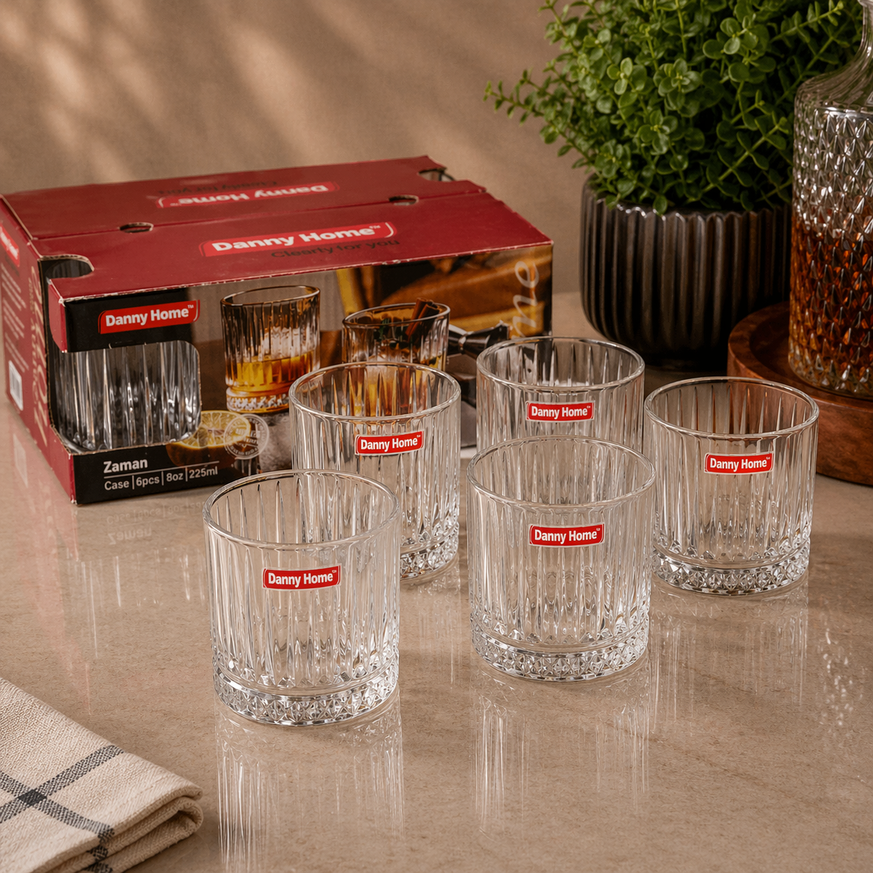Danny Home Whisky Glasses Set 6Pcs 225ml