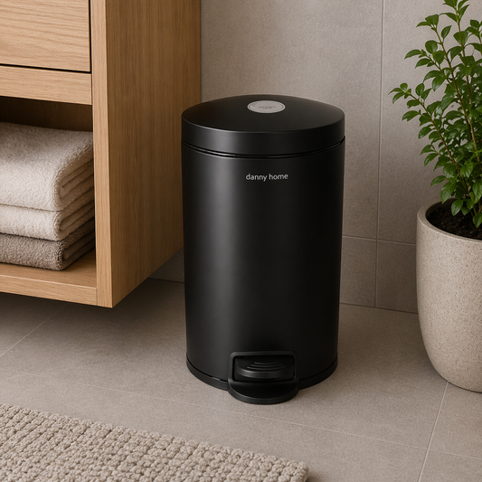 Danny Home Black Garbage Can 12L