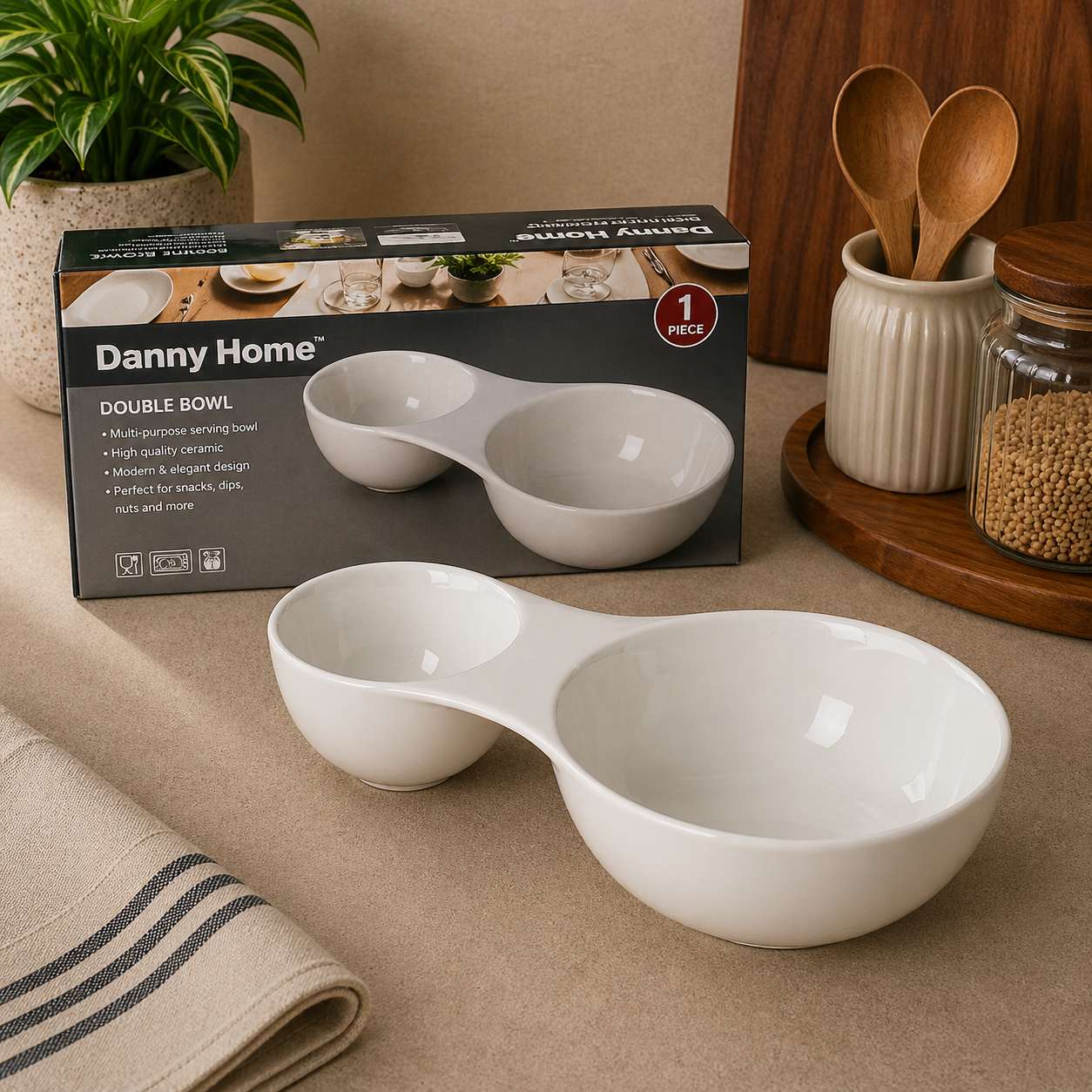 Danny Home Two Grid Serving Dish 25.3cm
