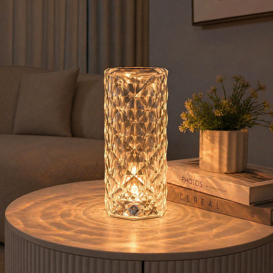 Crystal Glow LED Table Lamp – Luxury Diamond Cut Night Light