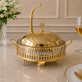 Brilliant Luxury 4L Gold Buffet Dish with Candle Stand