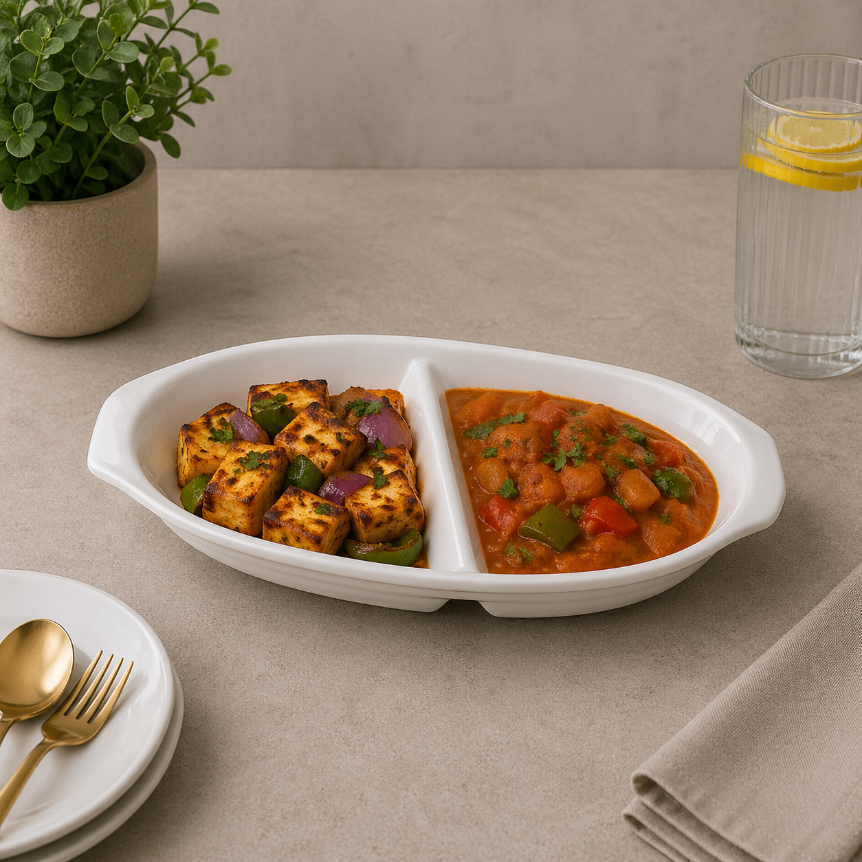 Brilliant 9-Inch Partition Serving Dish