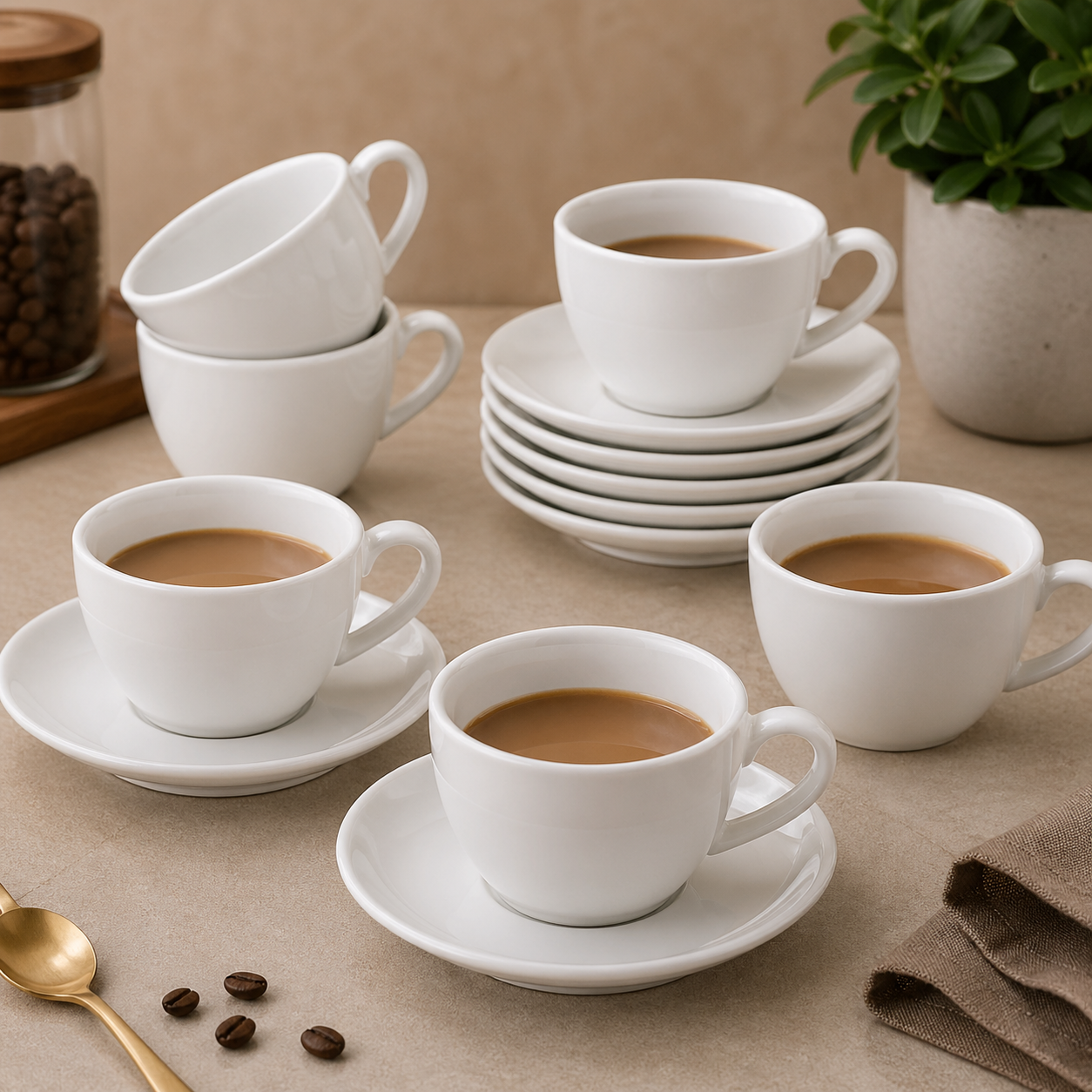Brilliant 6-Piece Cup & Saucer Set